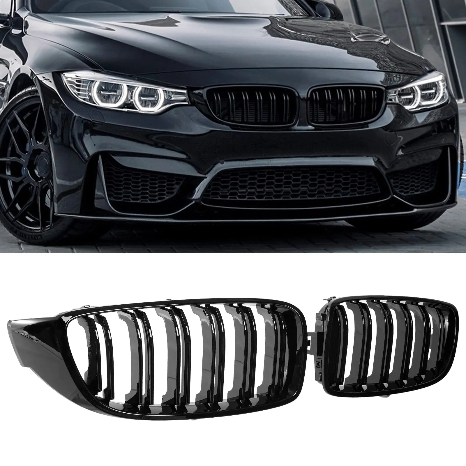 F32 Grille car grill mesh grille braces Front Kidney Grille Grill for BMW 4 Series F32 F33 F36 (2014-) M3 F80 M4 F82 (2015-)