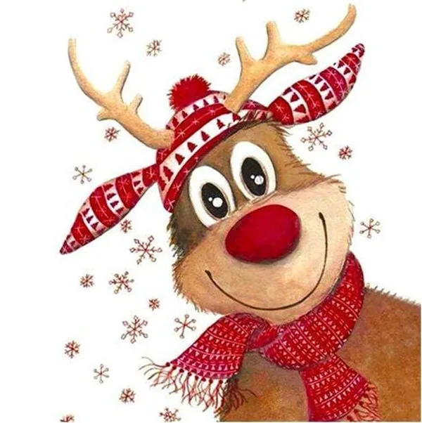 Smiling Christmas Reindeer painting by numbers Hobby Paint