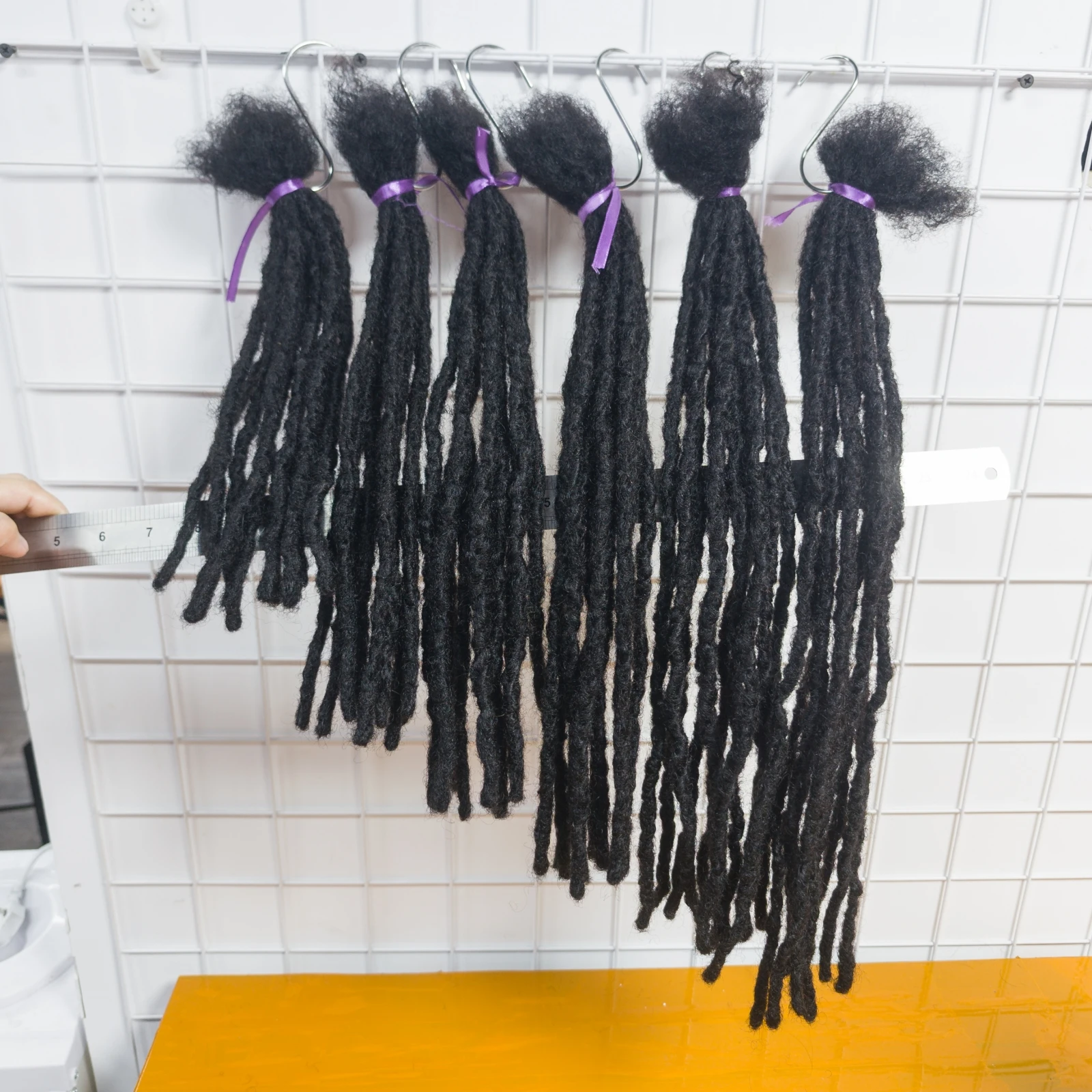 1B# Inter Locs 100% Boho Braids Human Hair Dreadlock Extensions Raw Brazilian Hair Full Handmade Real Loc Extensions 6-20 Inches 1