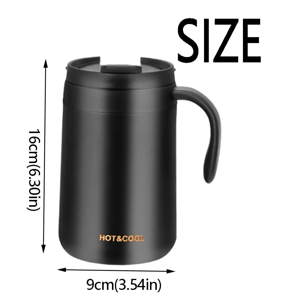 Double-Walled Insulated Coffee Mug Stainless Steel 500ML Thermal Coffee Mug with Handle Portable Vacuum Thermal Cup Portable Use