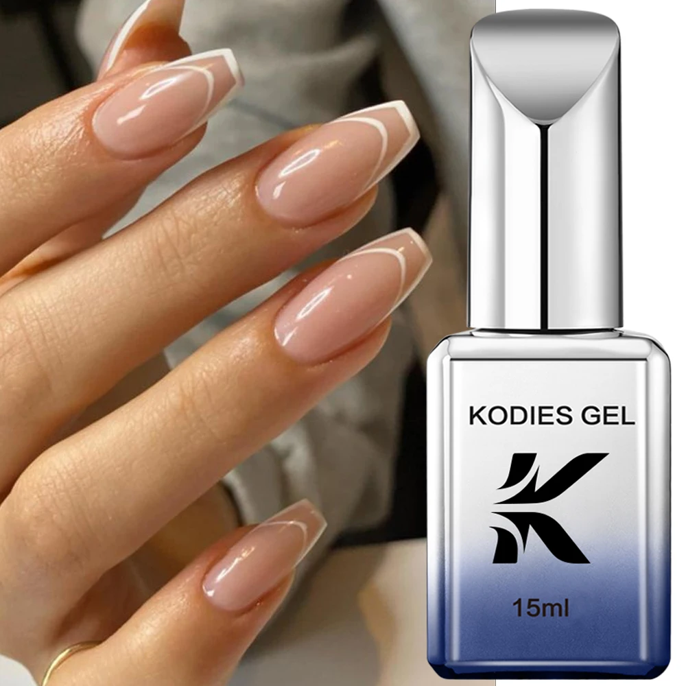 KODIES 젤 젤리 젤 네일 광택제, 얼음 크리스탈 반투명 하이브리드 젤 바니시, 반영구 UV/LED 매니큐어, 여름 컬러 젤락