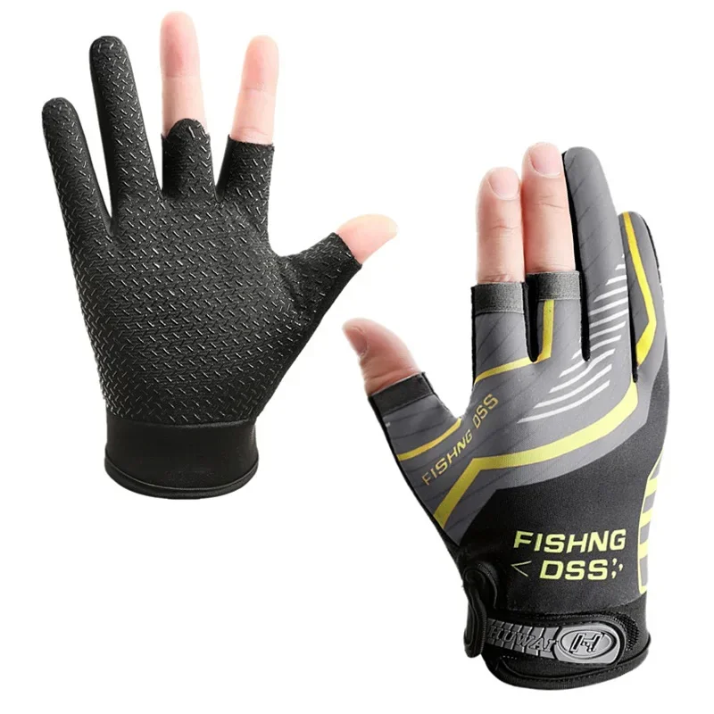 Men Fishing Cycling Three Finger Cut Gloves Summer