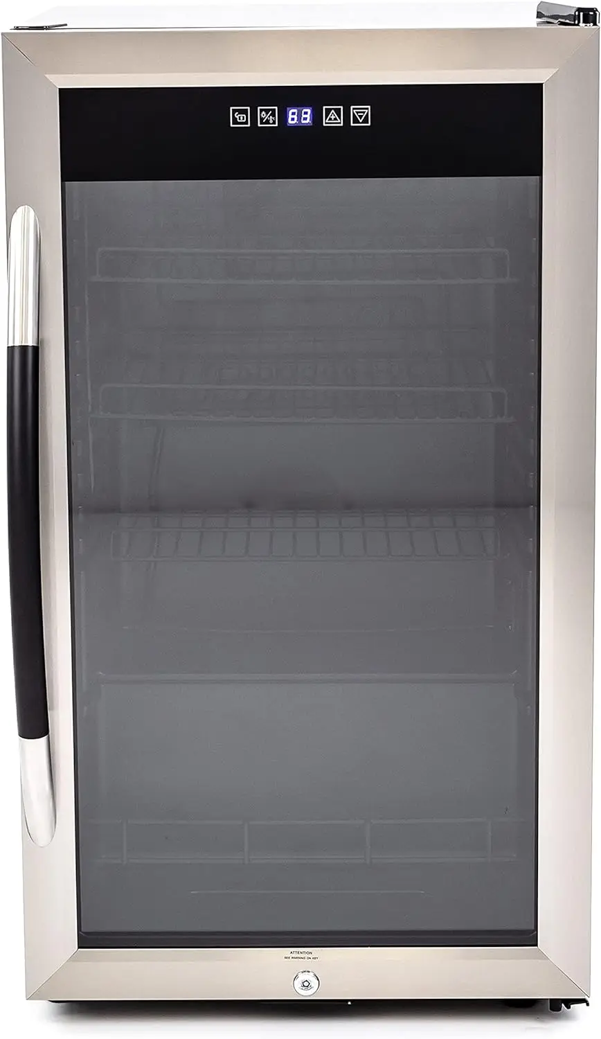 

BCA306SS-IS Beverage Cooler with Glass Door 108 Can Mini Refrigerator with Lock for Beer Soda Water Wine with Digital Temperatur