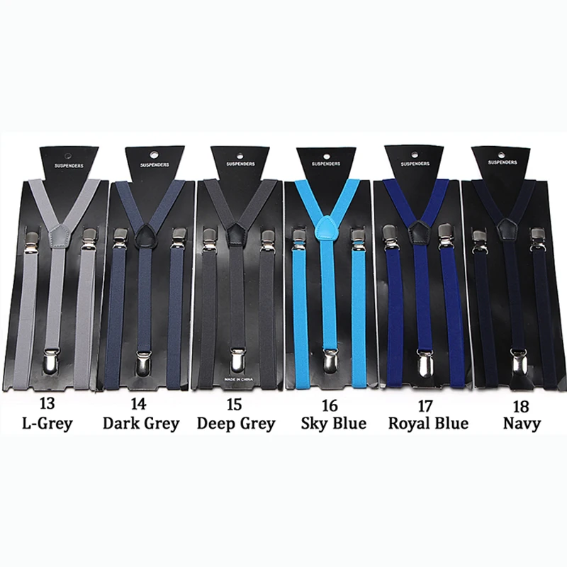 1.5cm Kids Suspenders BOYS/GIRLS Suspender Elastic Braces Slim Suspender 22 Colors Mix Y-back Suspenders Gallus
