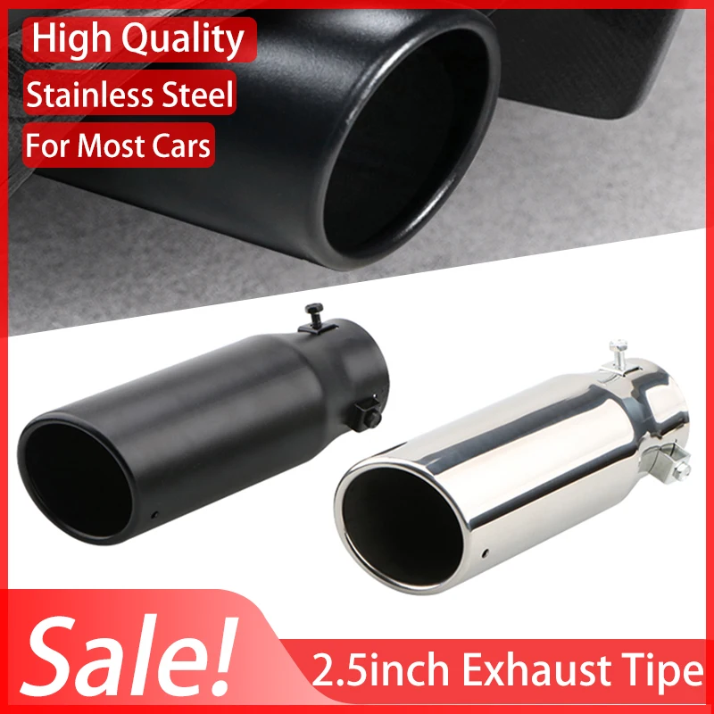 Universale 782 Auto Scarico Punta Trim End Tubo Coda Sport Silenziatore Acciaio Inox Cromato