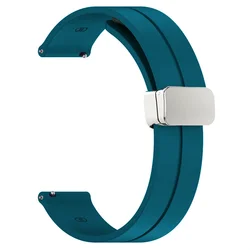 Sport Silicone Magnetic Buckle Strap - 20mm & 22mm for 22mm (Bluish blue)