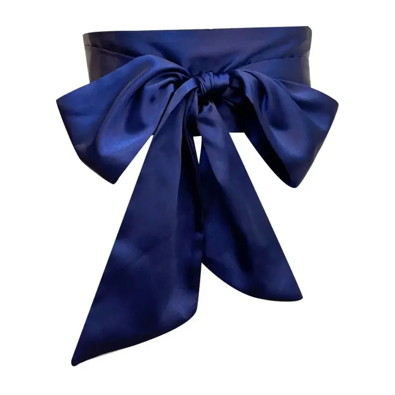 Satin Silk Bow Corset Waist Belt Wide DIY Bowknot Fabric Ribbon Cummerbunds Decorative Waist Cover For Women Lady Girl Bridal - Image 22