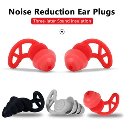 Bouchons d'oreille en Silicone souple, isolation phonique, protection auditive, Anti bruit, pour voyage, sommeil, réduction du bruit 
