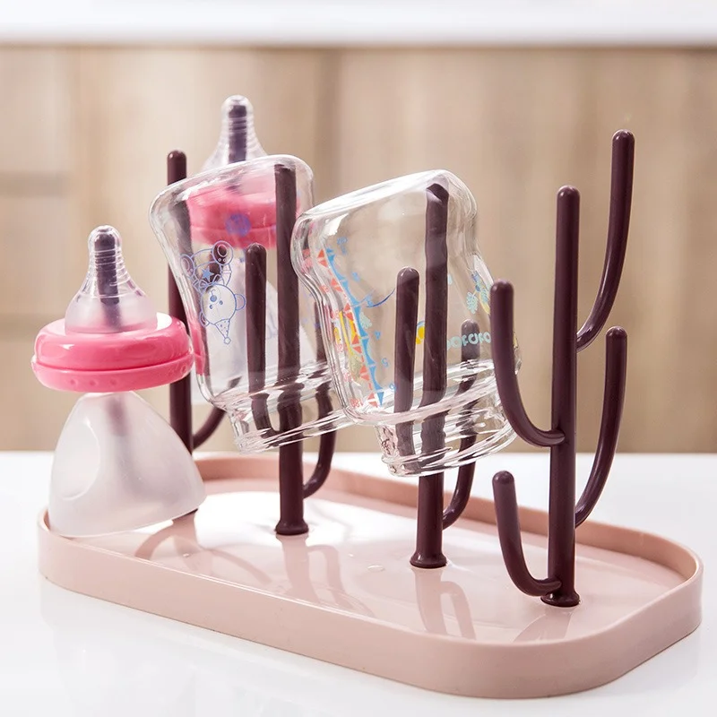 Tree-shaped Baby Bottle Drain Rack Baby Bottle Clean Storage Dustproof Drying Rack