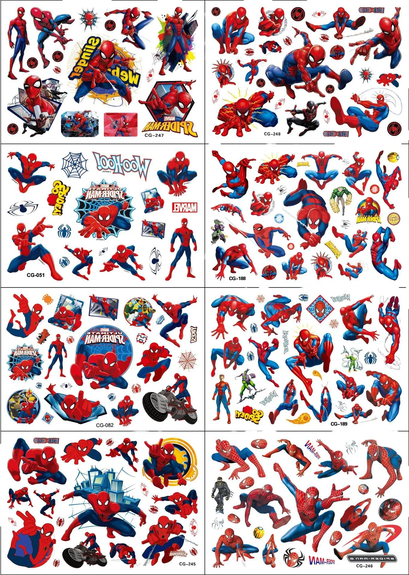 1Pcs Marvel Spiderman Tattoo Stickers Anime Spider-Man Cartoon Tattoo Sticker Kids Verjaardagsfeestje Geeft Geschenken Body Art