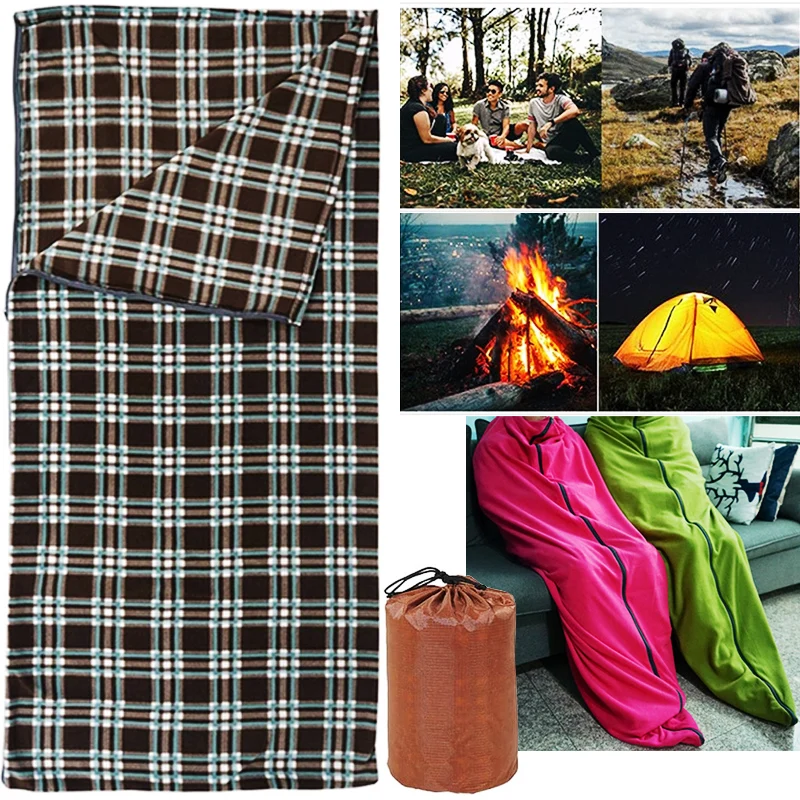 

Thickend Fleece Sleeping Bag Mats Outdoor Camping Traveling Winter Warm Sleeping Bags Thermal Tent Sleeping Pads for Camping