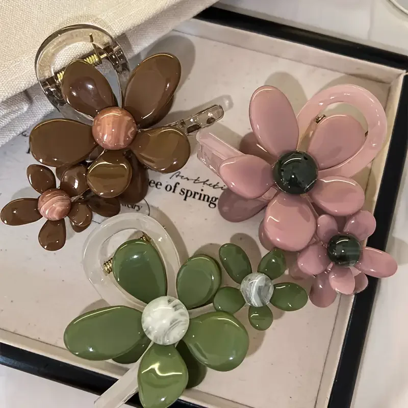 1 elegant floral hair clip for women - perfect for fixing half height hairstyles, decorating wigs, and fashionable hair clips 2
