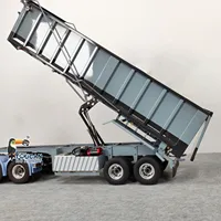 1/14 2 axle Hydraulic Dump Semi Trailer Metal RC Accessories Electric Support leg Tarpaulin for RC Tractor Truck Cars Toys Model 1