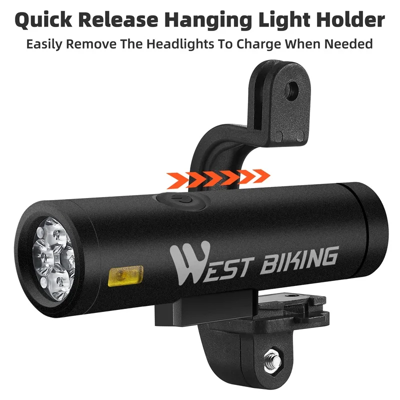 WEST BIKING 2000 Lumens Bicycle Headlights 5000mAh Type-C Rechargeable Bike Front Light With Quick Release Speedmeter Support