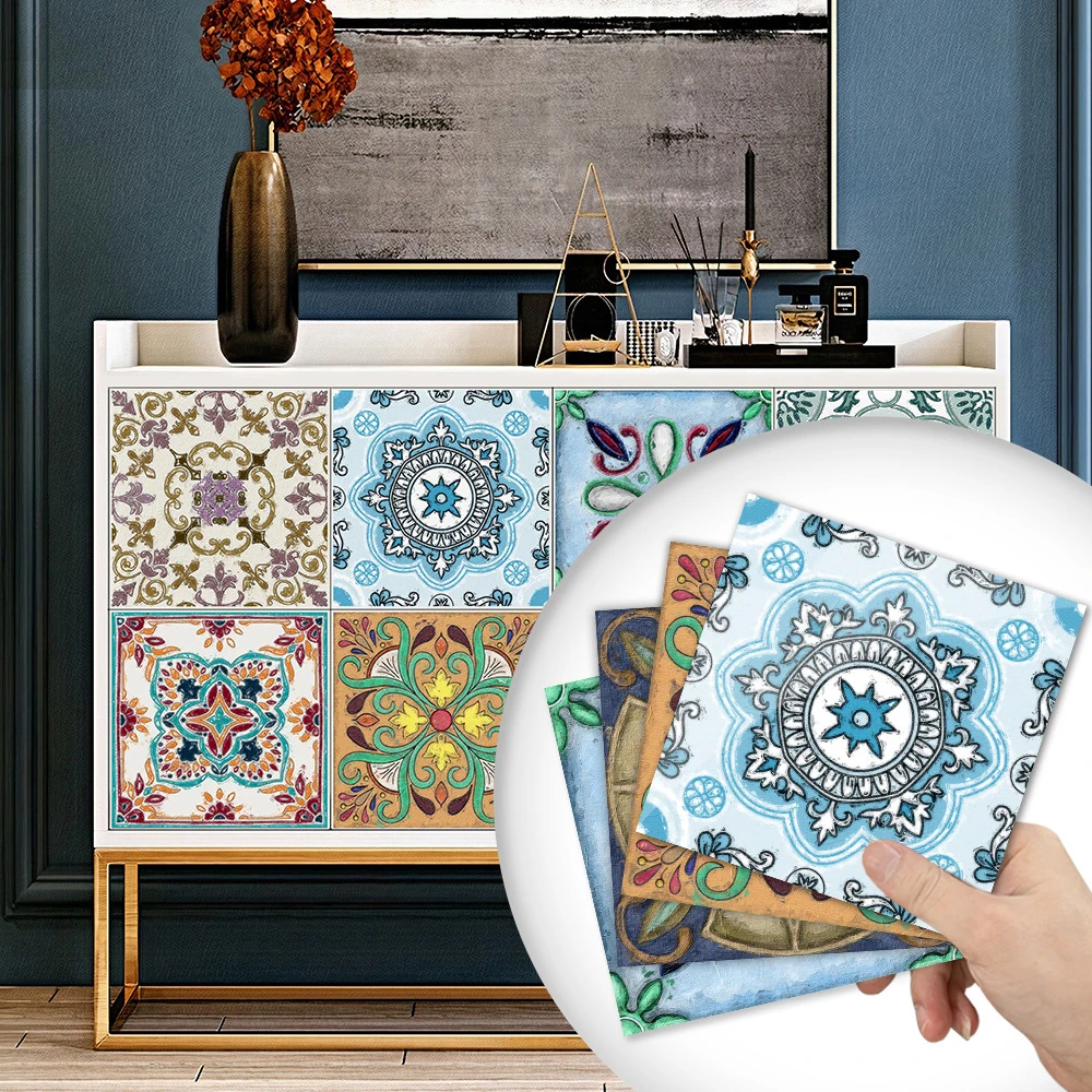 

Monolithic Wallpaper Painted Tile Decal Bedroom Cabinet Decor Waterproof Peeling Self-Adhesive Wall Sticker HT22