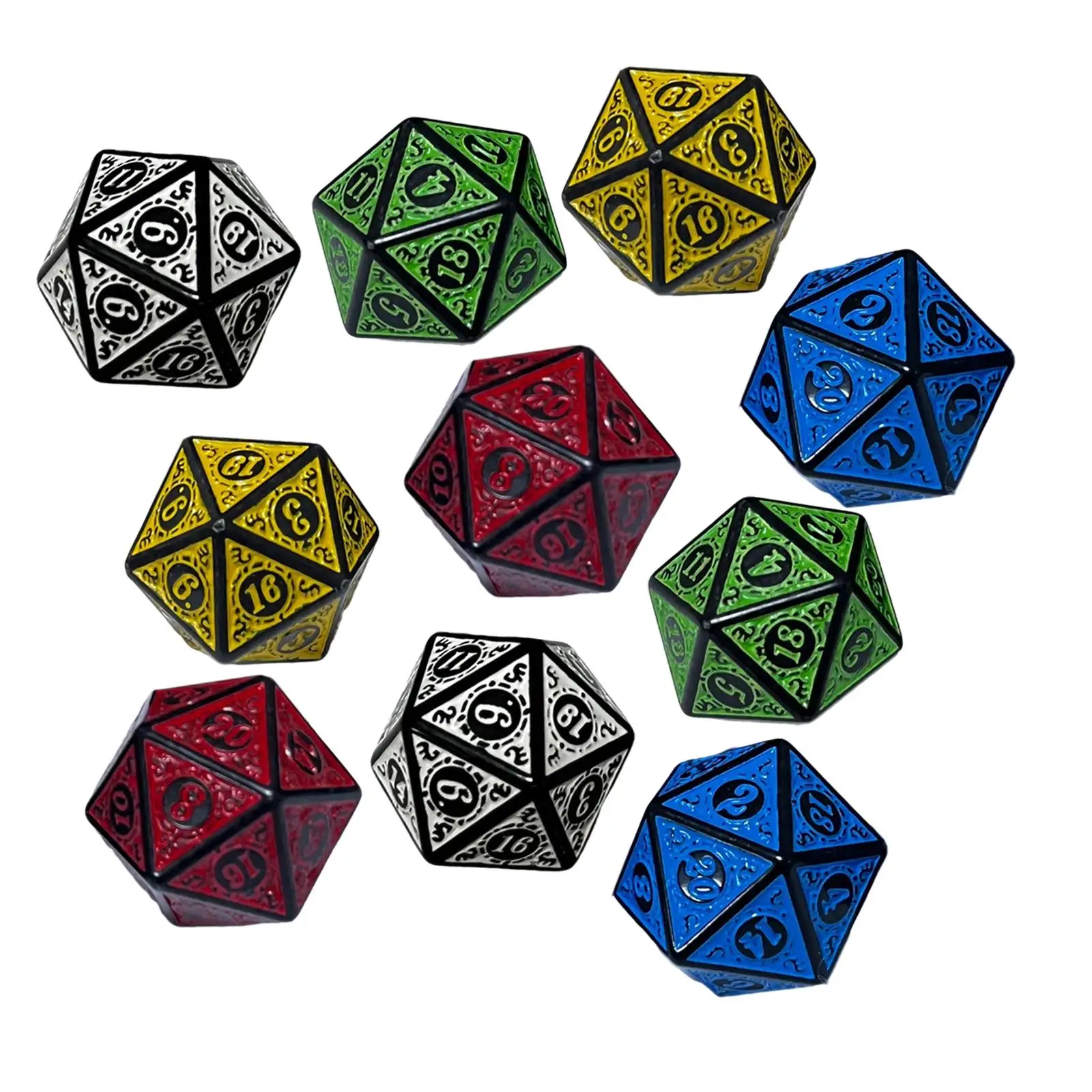 10Pcs Astrology Dice Entertainment Toy Collection Multi Sided Dices Acrylic 20 Sided Dices for Party Toy Role Playing Game