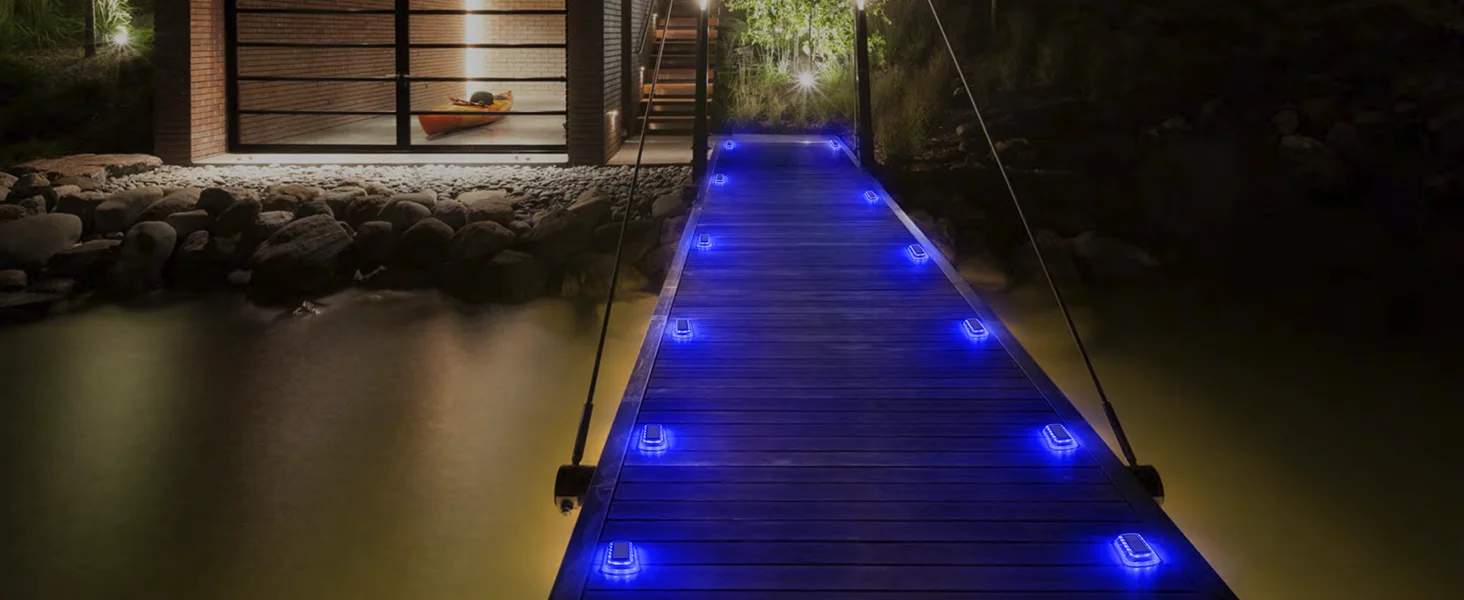 Description Picture 5 of item4PCS Solar Buried Light IP65 Waterproof Outdoor Underground Solar Deck Light 16LEDS Blue Stair Driveway Path Decking Light