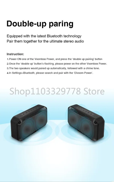 Bluetooth Speakers Voombox Power Divoom Voombox-Power Vs Voombox