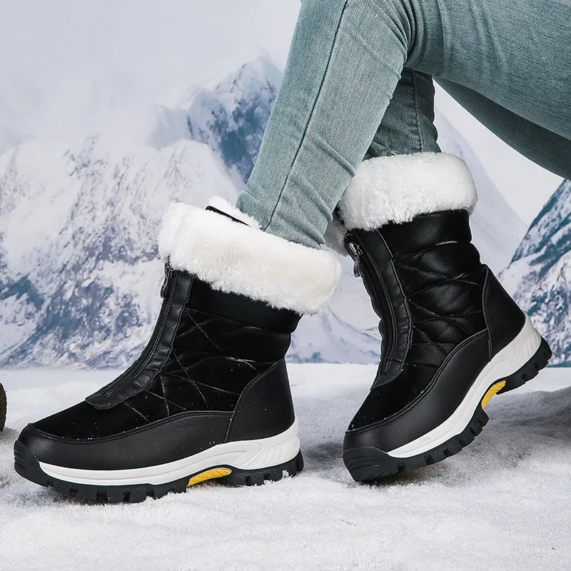 Cold Resistance -30℃ Women Snow Boots Fashion Outdoor Winter Hiking Shoes Waterproof Size 36-42