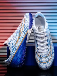 Enhanced Unisex Low - Top Football Boots - Breathable, Non - Slip in Two Vibrant Colors - 45 (Silver)