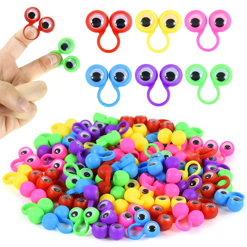 

10/20pcs Colorful Finger Puppets Plastic Ring Wiggly Eyeball Kids Birthday Party Favors Goodie Bag Stuffer Pinata Fillers Toys