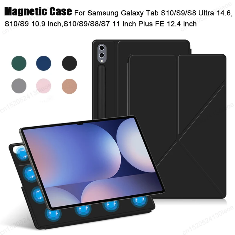 Tablet Case Magnetic Case for Samsung Galaxy Tab S10 Ultra 14.6 S10 FE Plus 13.1" S10+ S9+ 12.4" S9 FE 10.9 S8 S7 11 inch