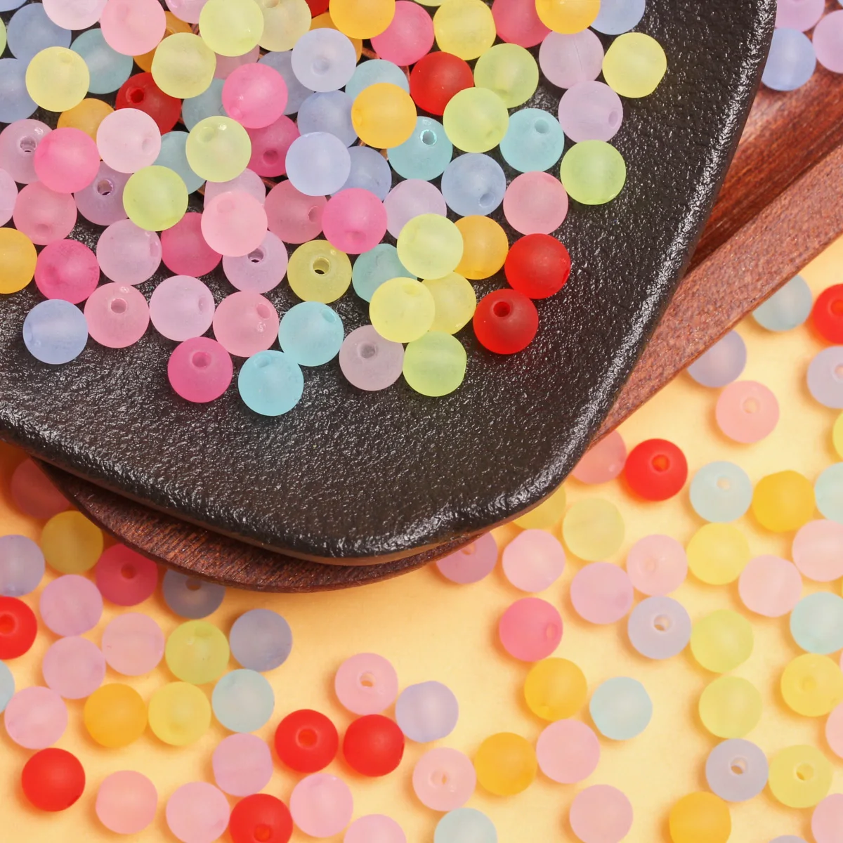 500g/pack 6mm/8mm/10mm Acrylic Round Candy Color Frosting Beads ForDIY Jewelry Making Findings Accessories Crafts