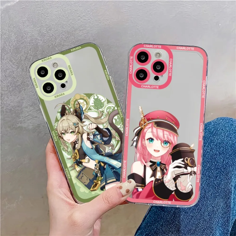 Genshin Impact Charlotte Kirara Kaweh Nilou Alhaitham Custodia Per Telefono Per Iphone 11 12 Mini 13 14 Pro Max Guscio Trasparente