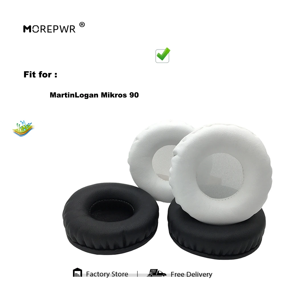 

Morepwr New Upgrade Replacement EarPads for MartinLogan Mikros 90 Headset Parts Leather Cushion Velvet Earmuff Sleeve Cover