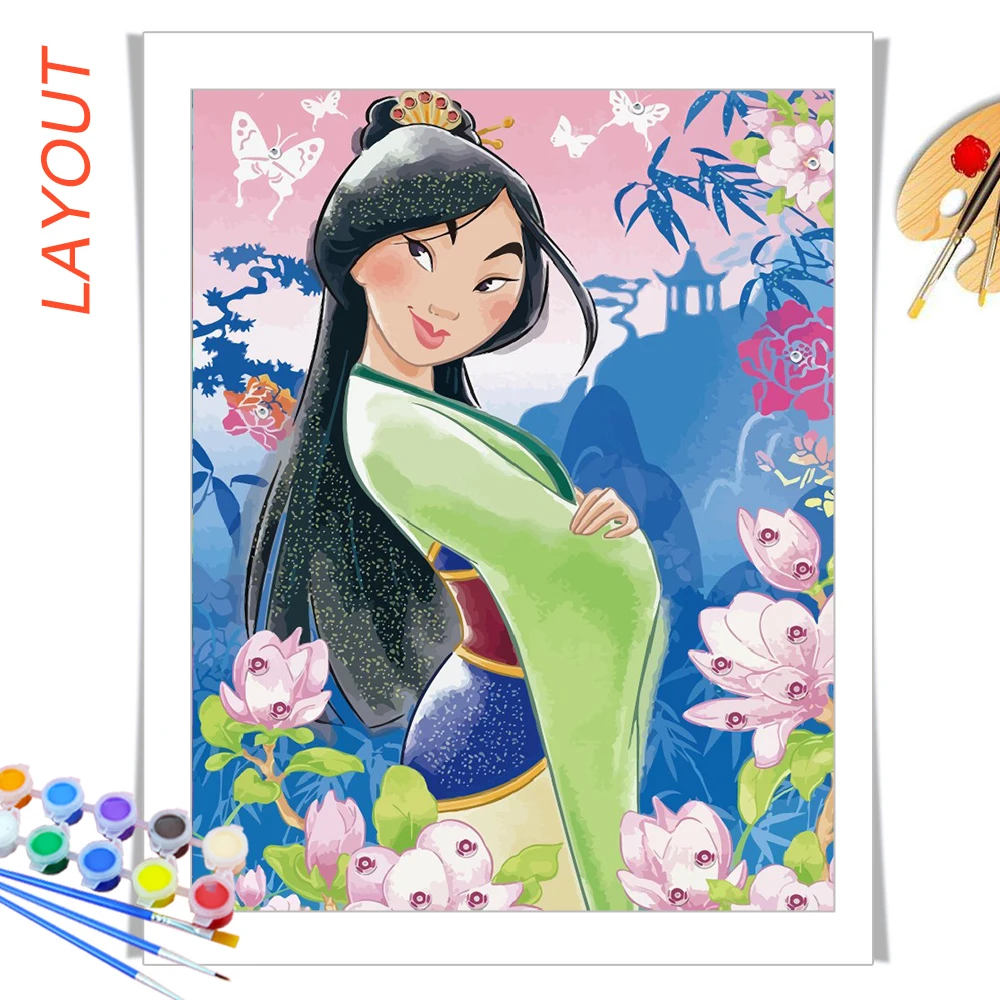 Beautiful Mulan Paint By Number Painting Set