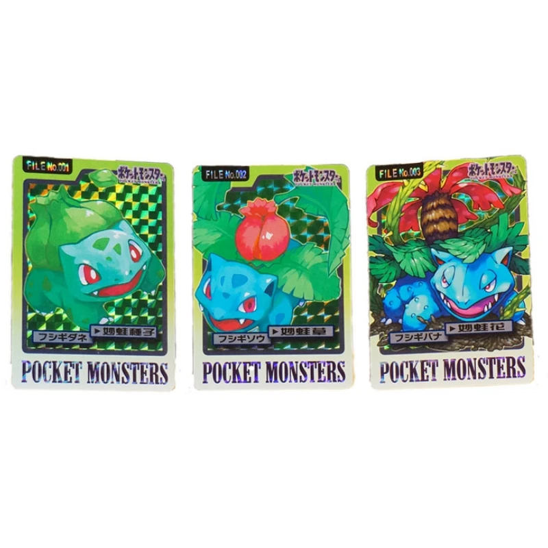 

54pcs/set Pokemon Animation Characters Bulbasaur Pikachu Clefairy Skill Radar Flash Card Anime Classics Game Collection Toy