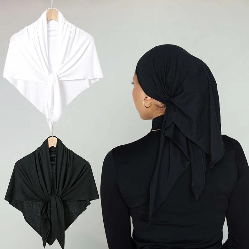 Solid Color Cotton Triangle Scarf Muslim Hijab Shawls Woman Soft Wraps Lady Fashion Causal Turban Islamic Jersey Headband Solid Color Cotton Triangle Scarf Muslim Hijab Shawls Woman Soft Wraps Lady Fashion Causal Turban Islamic Jersey Headband