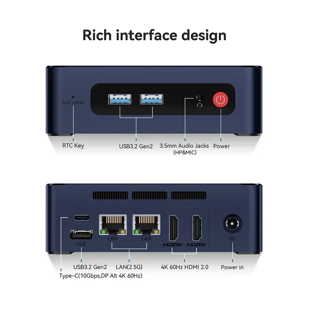 Beelink EQ12 ® Prozessor Alder Lake-N100 Mini-PC Dual 2,5 G LAN 