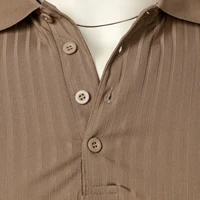 POLO vertical à manches courtes pour hommes, vêtements de sport, de course, de fitness, d'été, très extensible, chemise de base en tricot mince 5