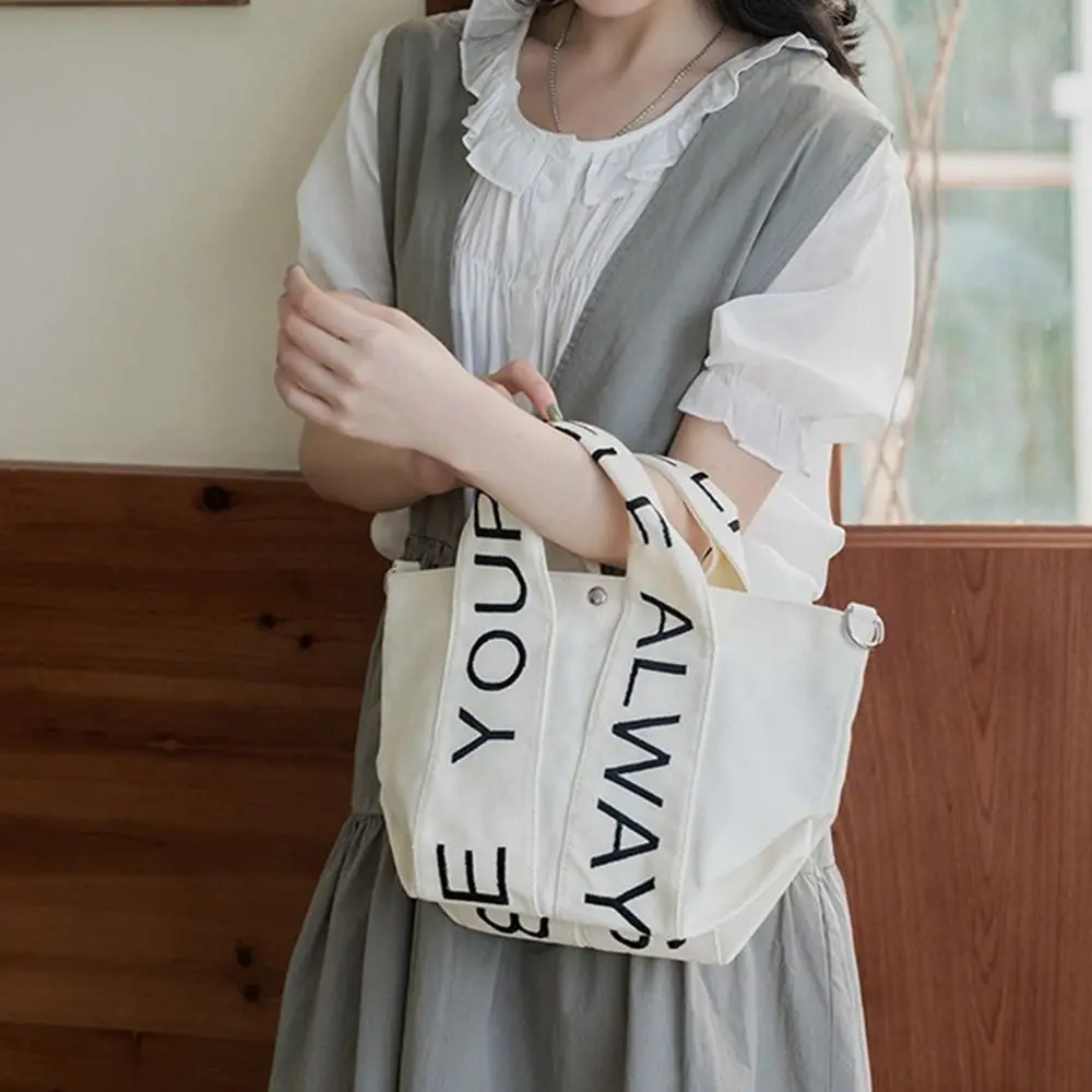 

Simple Handbag Streetwear Crossbody Bag Portable Tote Bag Fashionable Letter Canvas Bag
