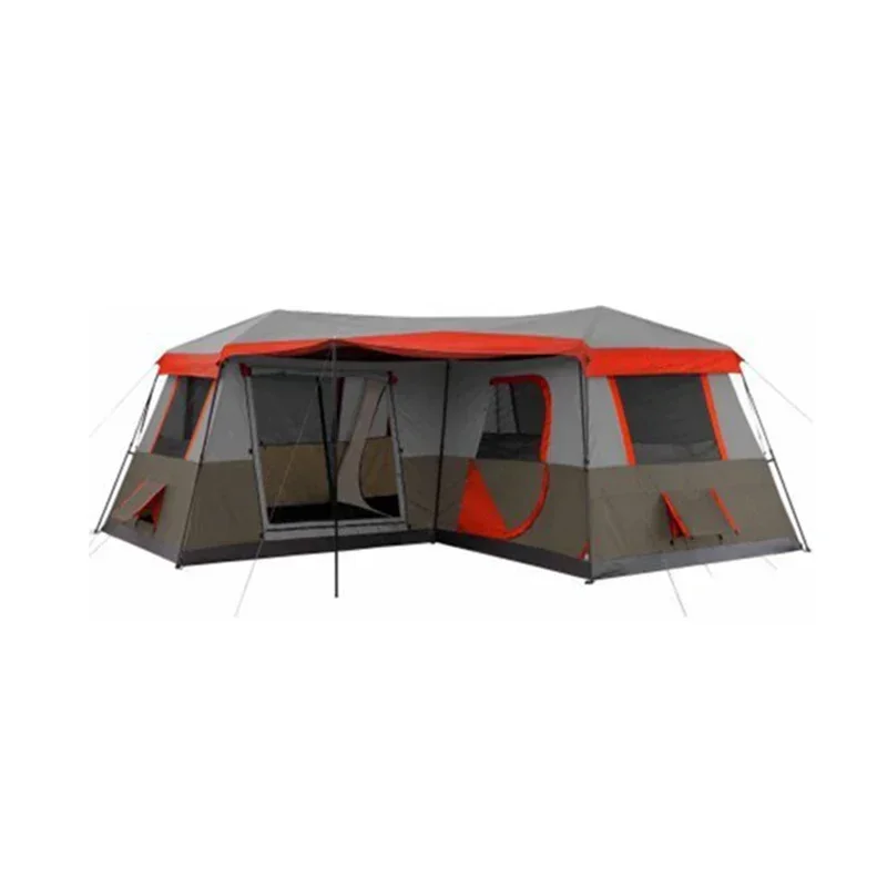 

2022 wholesale OEM manufacturer glamping luxury tent 12 Person 3 Room L-Shaped Instant Cabin Tent