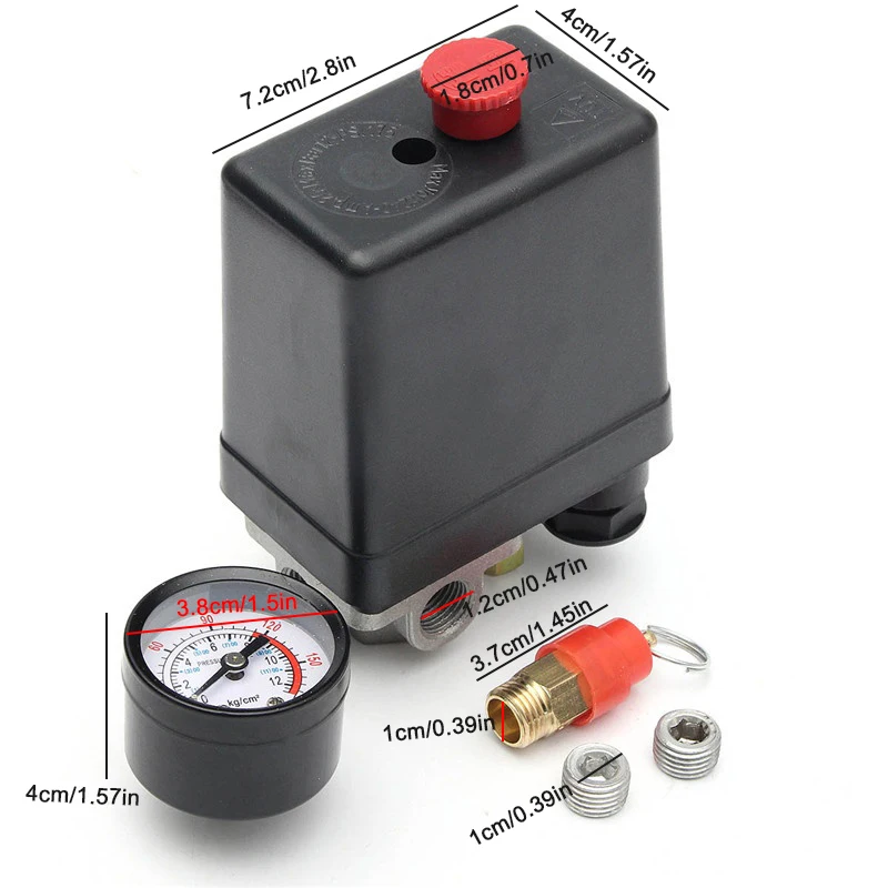 135-175 PSI Switch Air Compressor Pressure Switch Kit - 135-175 PSI 4 ...
