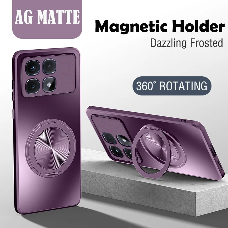 Hard Matte Magnetic Ring Protective Phone Case Shell