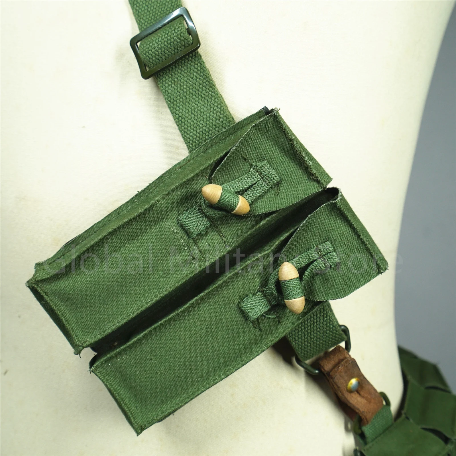 Original Military Surplus Detachable Type 79 SMG Shoulder Bag Chest Rig Magezine Pouch 6 Pockets Adjustable Strap Vietnam War