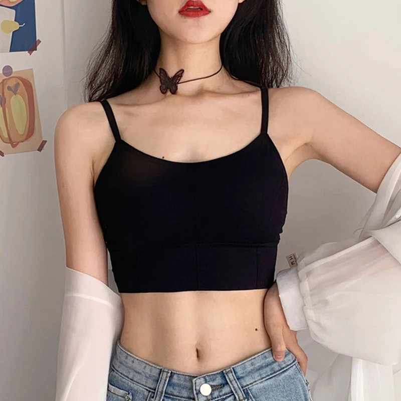 

Girl Bra Crop Top Underwear Vest Puberty Sport Training Bras Solid Color Streetwear Tube Top For Girl