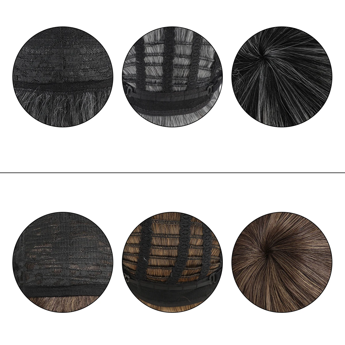 Gradient silver gray synthetic short hair mother headgear wig oblique bangs high-end hair set heat-resistant wig