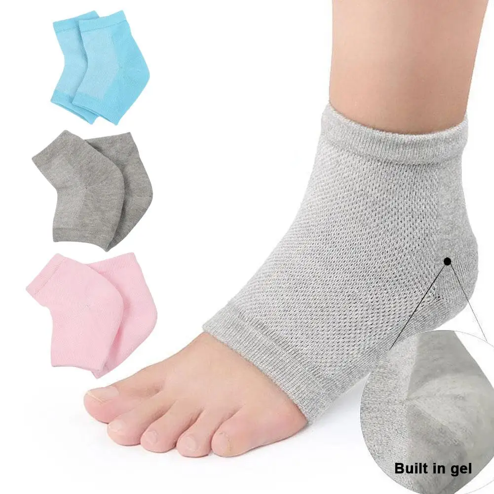 1pair Silicone Insole Moisturizing Socks Heels Protector Anti Crack Foot Spa Socks Gel Shoes Insoles Feet Care Pedicure