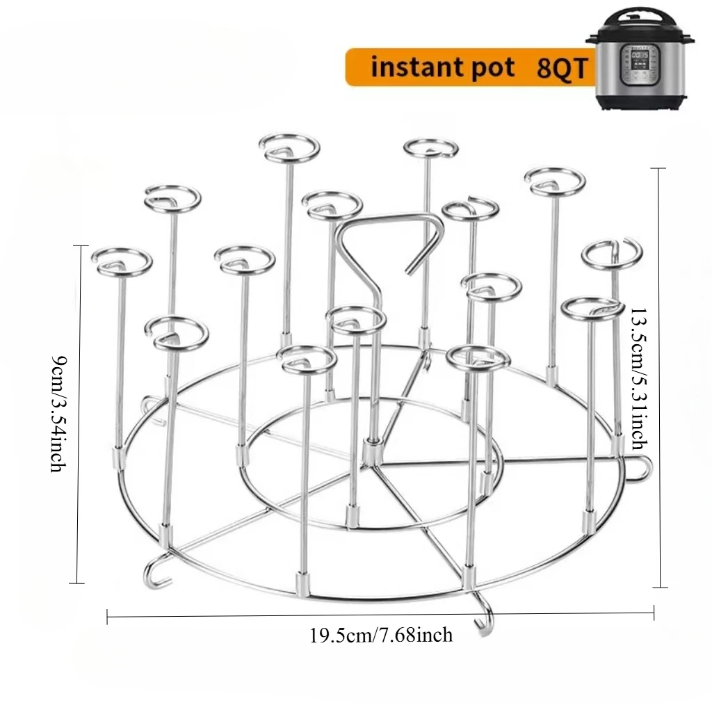 Air Fryer Skewer Stand Vertical Multi-pin Stainless Steel BBQ Holder Air Fryer Accessories Skewers for Grilling Kitchen Tools