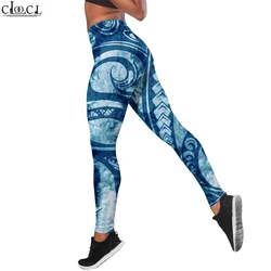 CLOOCL Women Legging Summer Polynesia Style 3D Printed Sweatpants Female Pants for Outdoor Workout Up Jogging Trousers A2