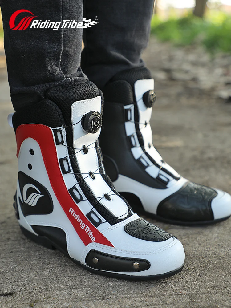 Motorcycle Boots Motorcycle Shoes Riding Tribe Motorcycle Off-road Riding Boots Retro Commute Leisure Men Women Moto Racing Motocross Shoes Protector 4 Seasons