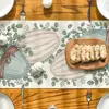 Eucalyptus Egg Easter Linen Table Runner Spring Farmhouse Kitchen Dining Table Decor for Indoor Outdoor Home Holiday Party Decor 5