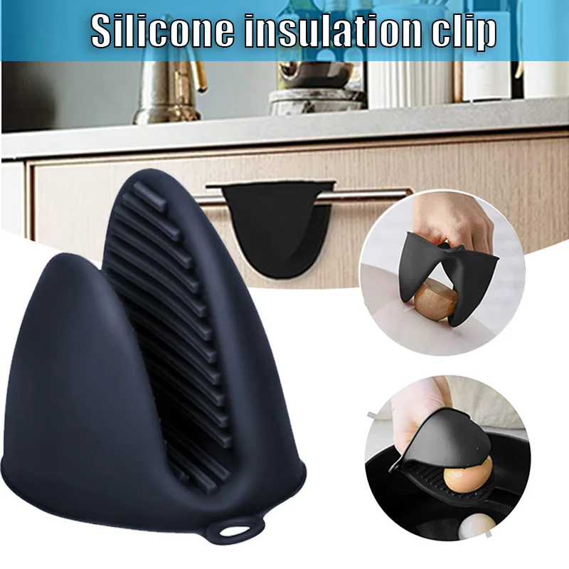 2pcs Silicone Oven Mitts Heat Resistant Pinch Mitts Anti Scalding Non Slip Gloves Clips Pot Holder Cooking Baking Oven