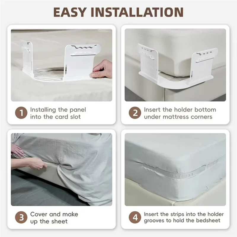 Open Corner Bed Sheet Holder With Lock Strips,Duty Bedsheet Clips With Enhanced Straps Mattress, Keep Sheet Firm