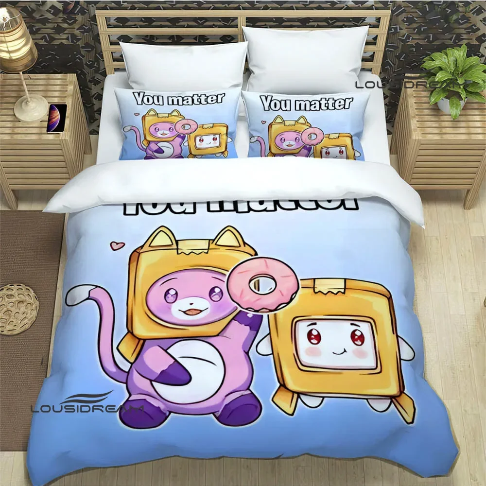 Lankybox Foxy Boxy cute printed Bedding Sets exquisite bed supplies set duvet cover bed comforter set bedding set luxury 6