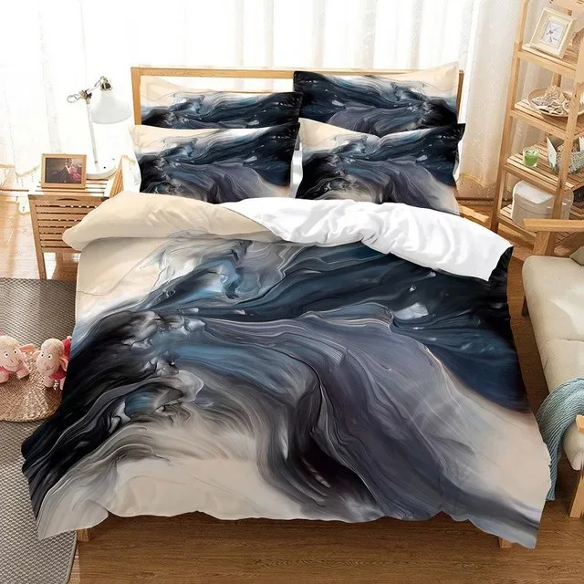 

Пододеяльник с принтом Зебра под мрамор, фантазия 3d, комплект одеял, постельное белье, королева, двуспальная кровать, один размер, 23 шт., Прямая поставка